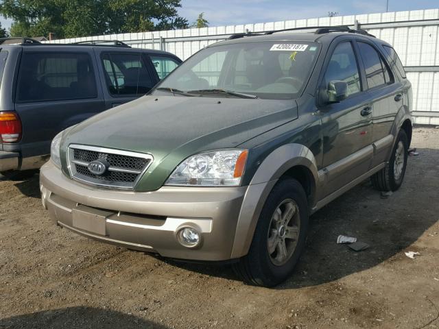 KNDJD733355450727 - 2005 KIA SORENTO GREEN photo 2