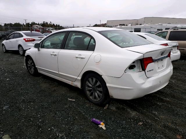 2HGFA16019H013337 - 2009 HONDA CIVIC EXL WHITE photo 3