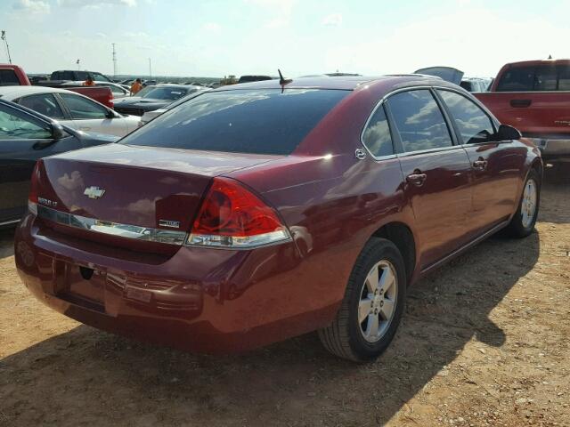 2G1WT58K081375304 - 2008 CHEVROLET IMPALA RED photo 4