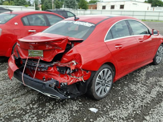 WDDSJ4GB9JN636379 - 2018 MERCEDES-BENZ CLA 250 4M RED photo 4