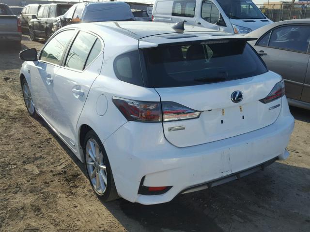 JTHKD5BH6F2225936 - 2015 LEXUS CT 200 WHITE photo 3