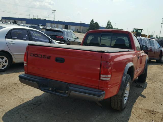 1B7FL16X02S712978 - 2002 DODGE DAKOTA BAS RED photo 4