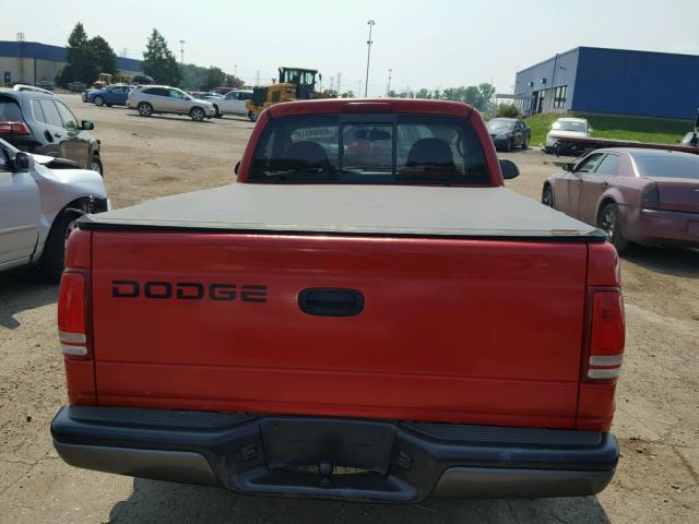 1B7FL16X02S712978 - 2002 DODGE DAKOTA BAS RED photo 6