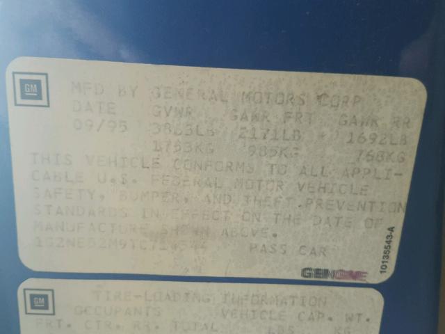 1G2NE52M9TC714544 - 1996 PONTIAC GRAND AM S ლურჯი ფოტო 10