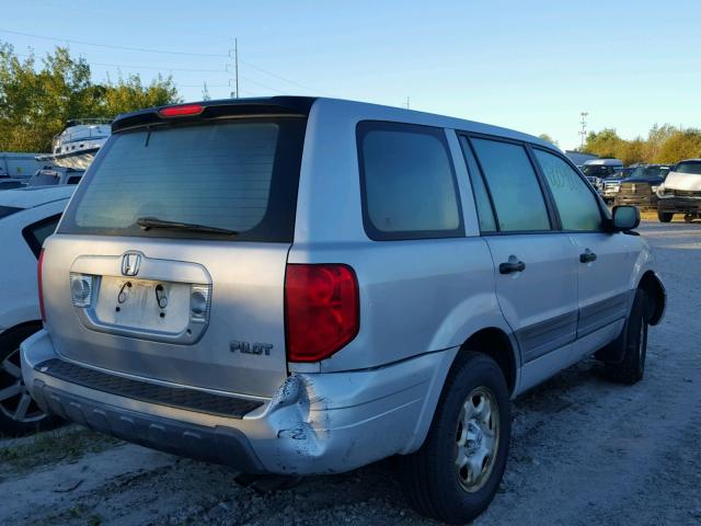 2HKYF18124H546215 - 2004 HONDA PILOT LX SILVER photo 4