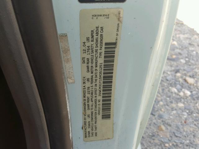 3VWCM31Y15M351251 - 2005 VOLKSWAGEN NEW BEETLE ლურჯი ფოტო 10