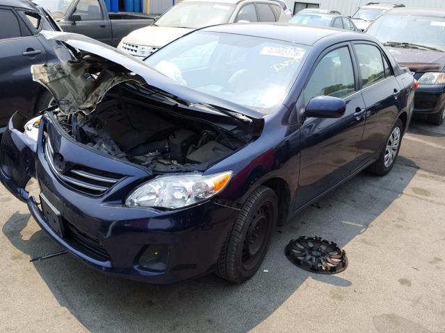 2T1BU4EE5DC106108 - 2013 TOYO COROLLA LE BLUE photo 2