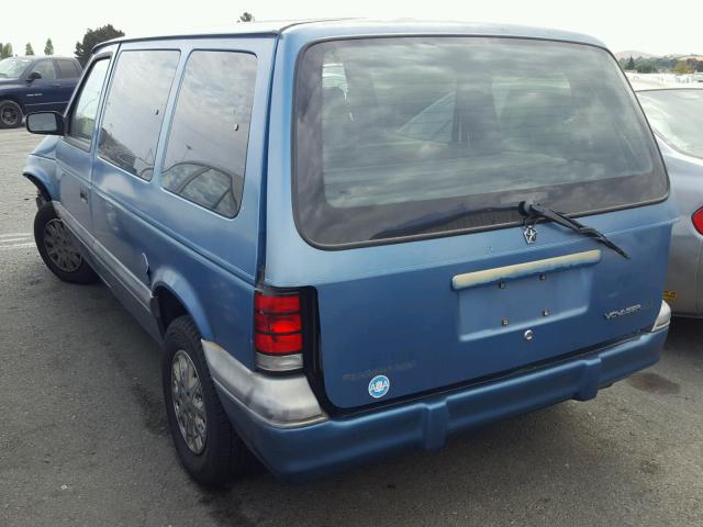2P4GH45R4RR549544 - 1994 PLYMOUTH VOYAGER SE BLUE photo 3