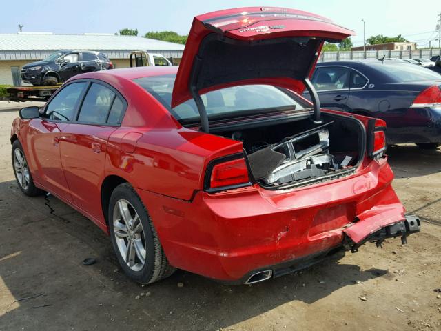 2C3CDXJG5DH538754 - 2013 DODGE CHARGER SX RED photo 3