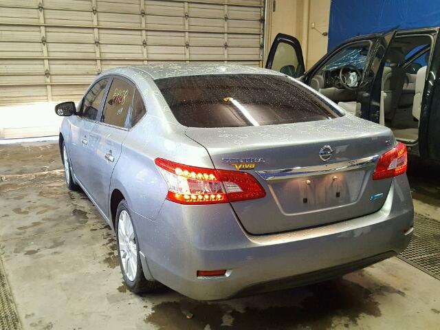 3N1AB7AP4DL621384 - 2013 NISSAN SENTRA S GRAY photo 3