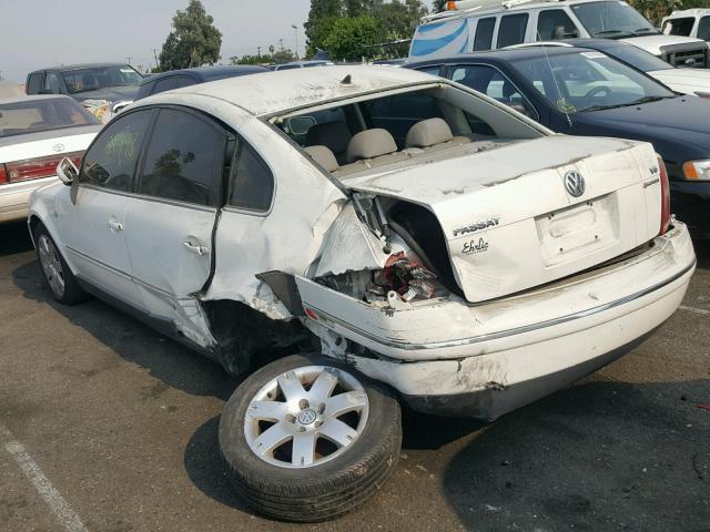 WVWTH63B81P213115 - 2001 VOLKSWAGEN PASSAT GLX WHITE photo 3