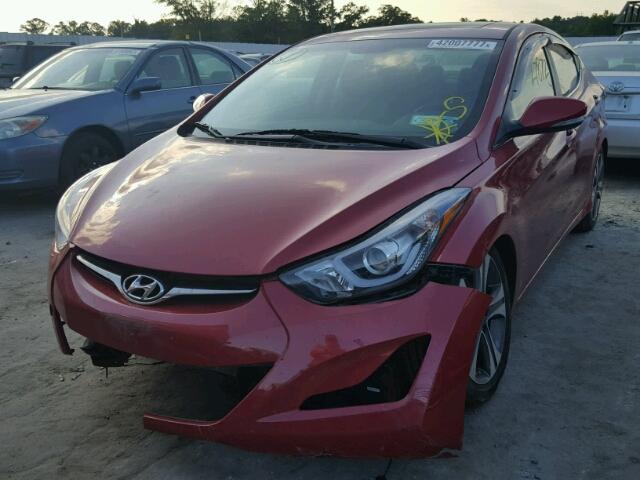 KMHDH4AH6FU229978 - 2015 HYUNDAI ELANTRA SE RED photo 2