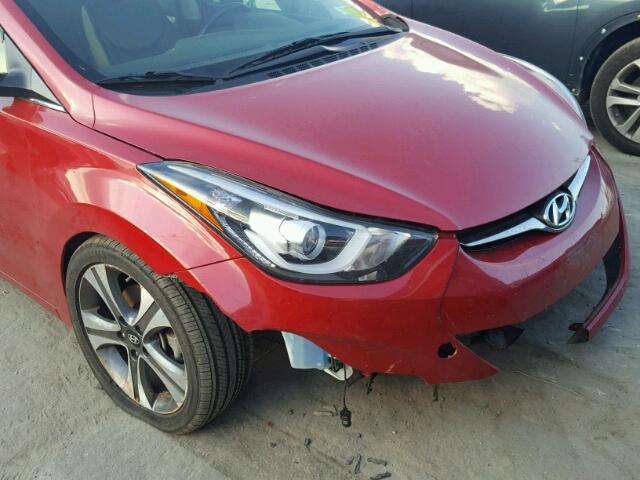 KMHDH4AH6FU229978 - 2015 HYUNDAI ELANTRA SE RED photo 9