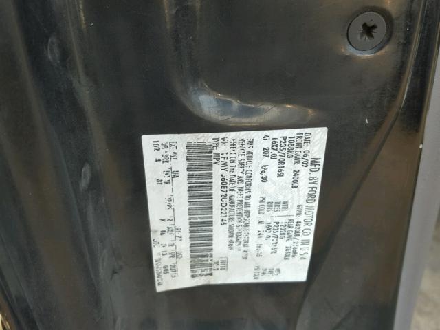 1FMYU60E72UD22146 - 2002 FORD EXPLORER S BLACK photo 10