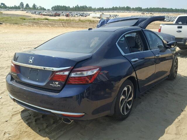 1HGCR3F85GA015214 - 2016 HONDA ACCORD EXL BLUE photo 4