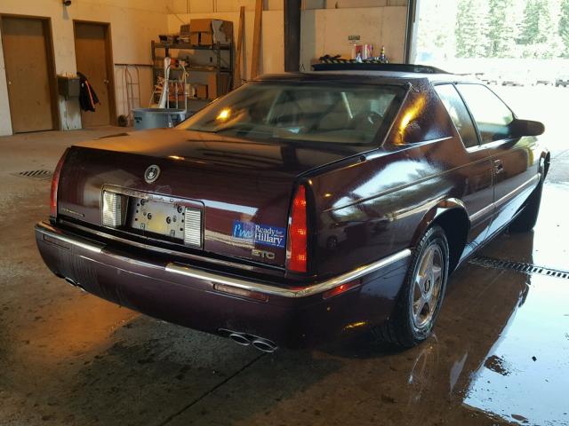 1G6ET1297TU601534 - 1996 CADILLAC ELDORADO T MAROON photo 4