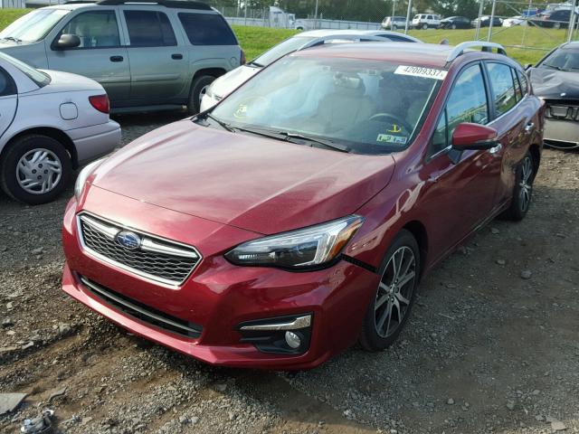 4S3GTAU64H3731177 - 2017 SUBARU IMPREZA LI RED photo 2