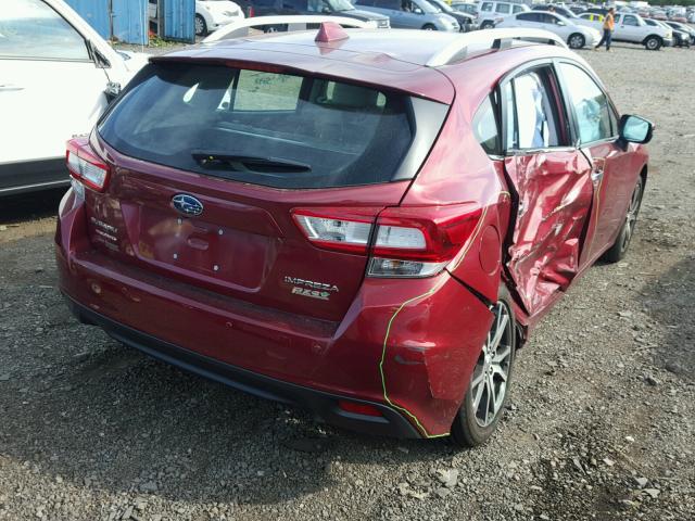 4S3GTAU64H3731177 - 2017 SUBARU IMPREZA LI RED photo 4