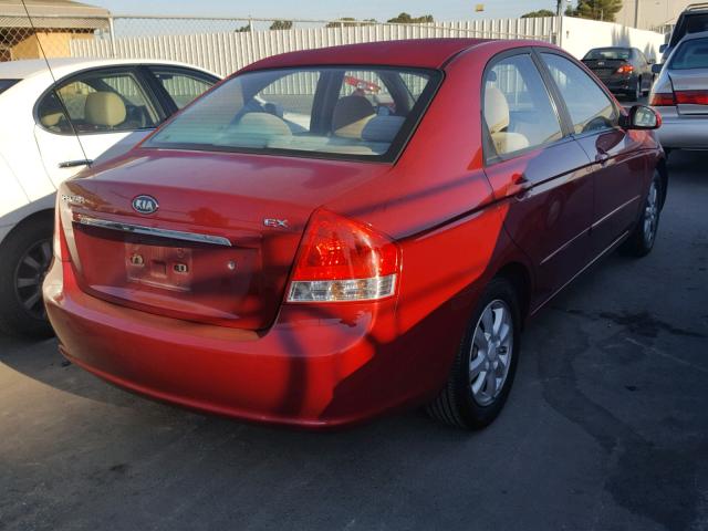 KNAFE222495663641 - 2009 KIA SPECTRA EX RED photo 4