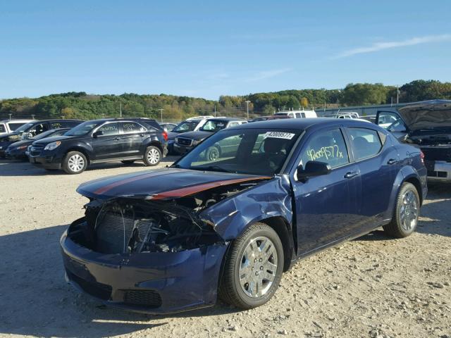 1C3CDZAB3EN108911 - 2014 DODGE AVENGER SE BLUE photo 2