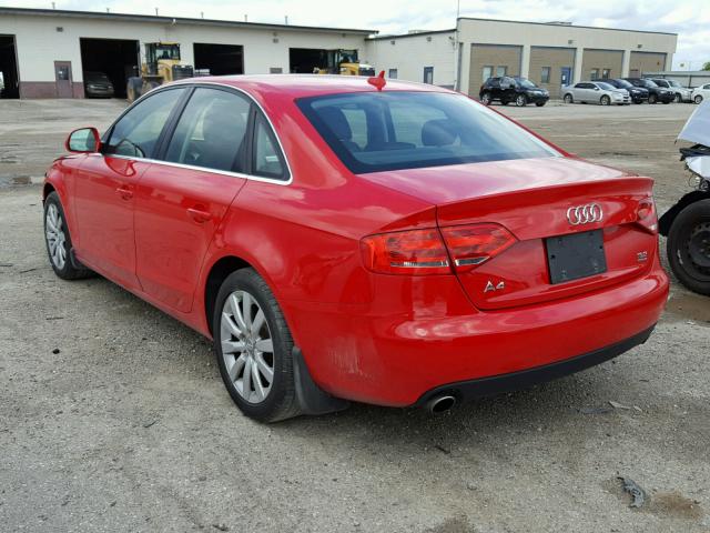 WAULK78K19N047654 - 2009 AUDI A4 3.2 QUA RED photo 3