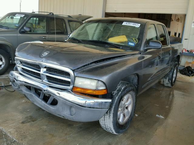 1D7HL48K14S633422 - 2004 DODGE DAKOTA QUA GRAY photo 2