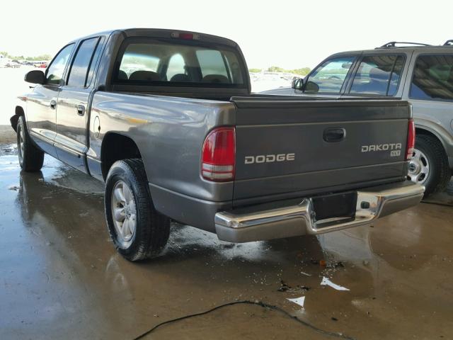 1D7HL48K14S633422 - 2004 DODGE DAKOTA QUA GRAY photo 3