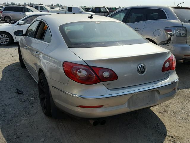 WVWHP7AN6BE715596 - 2011 VOLKSWAGEN CC LUXURY SILVER photo 3