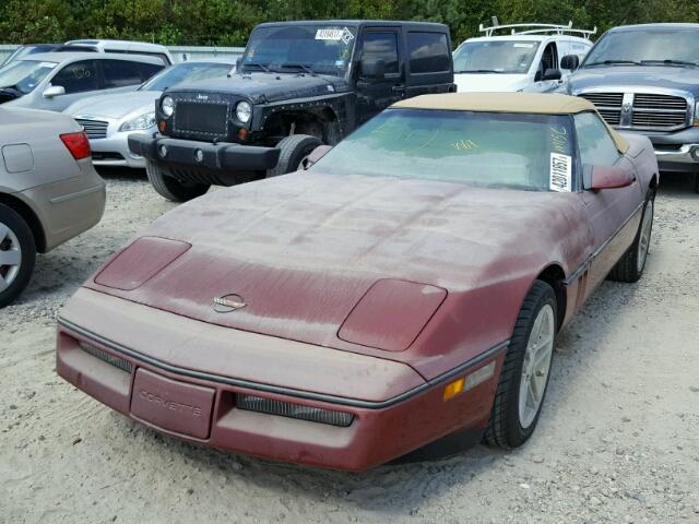 1G1YY3187J5122224 - 1988 CHEVROLET CORVETTE BURGUNDY photo 2