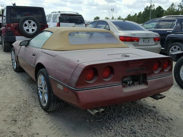 1G1YY3187J5122224 - 1988 CHEVROLET CORVETTE BURGUNDY photo 3