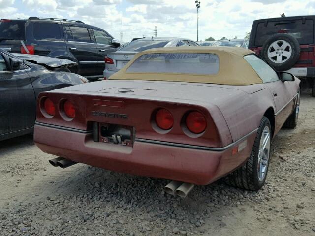 1G1YY3187J5122224 - 1988 CHEVROLET CORVETTE BURGUNDY photo 4