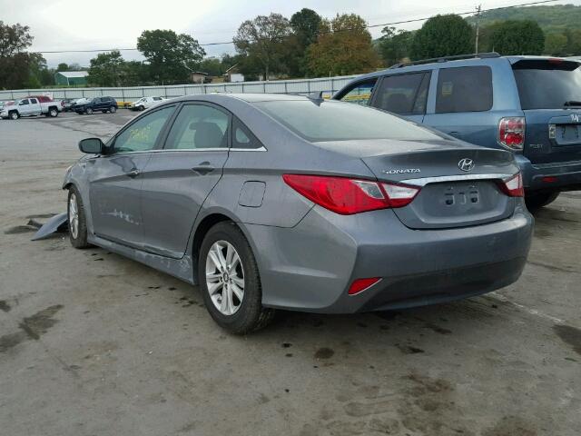 5NPEB4AC3EH858590 - 2014 HYUNDAI SONATA GLS GRAY photo 3