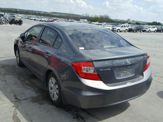 19XFB2F51CE103815 - 2012 HONDA CIVIC GRAY photo 3