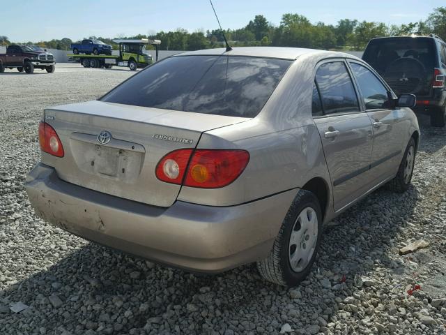 1NXBR32E03Z168139 - 2003 TOYOTA COROLLA CE TAN photo 4