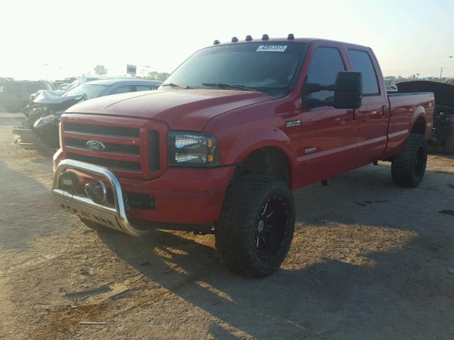 1FTWW31P05EB88874 - 2005 FORD F350 SRW S RED photo 2