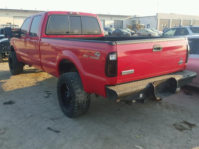 1FTWW31P05EB88874 - 2005 FORD F350 SRW S RED photo 3