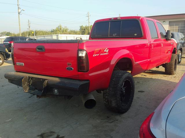 1FTWW31P05EB88874 - 2005 FORD F350 SRW S RED photo 4