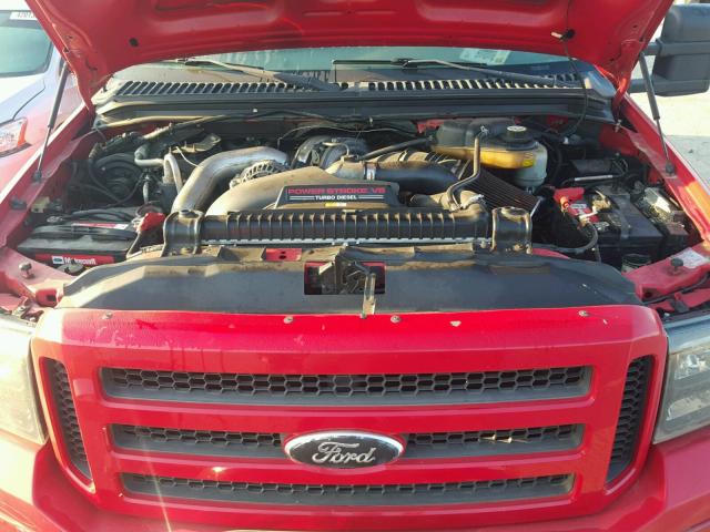 1FTWW31P05EB88874 - 2005 FORD F350 SRW S RED photo 7