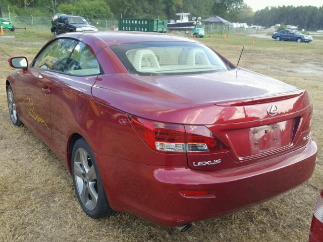 JTHFE2C27A2504537 - 2010 LEXUS IS 350 RED photo 3