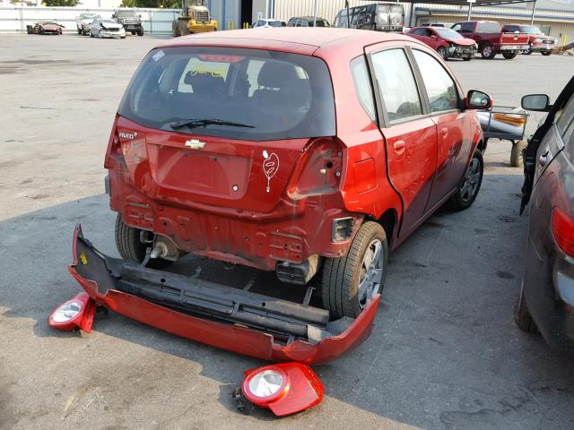 KL1TD6DE6BB206948 - 2011 CHEVROLET AVEO LS RED photo 4