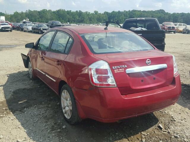 3N1AB6AP2AL667771 - 2010 NISSAN SENTRA RED photo 3