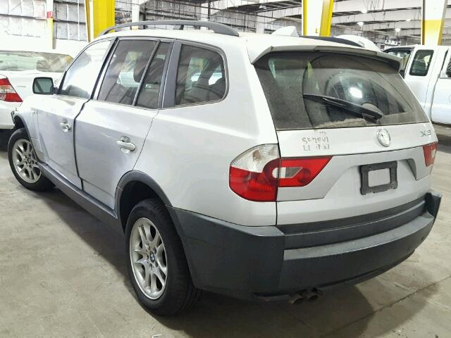 WBXPA73434WB22945 - 2004 BMW X3 2.5I SILVER photo 3