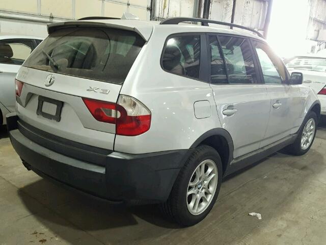 WBXPA73434WB22945 - 2004 BMW X3 2.5I SILVER photo 4