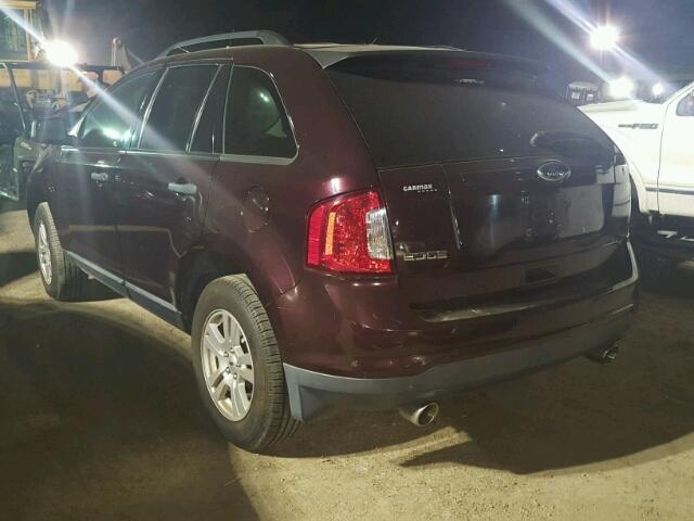 2FMDK3GC1BBA69936 - 2011 FORD EDGE SE MAROON photo 3