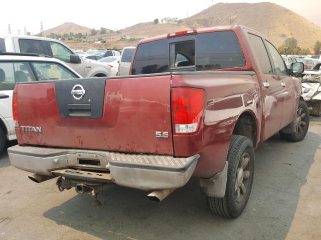 1N6AA07A64N562720 - 2004 NISSAN TITAN XE BURGUNDY photo 4