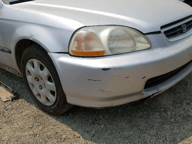 1HGEJ6225WL085740 - 1998 HONDA CIVIC DX SILVER photo 9