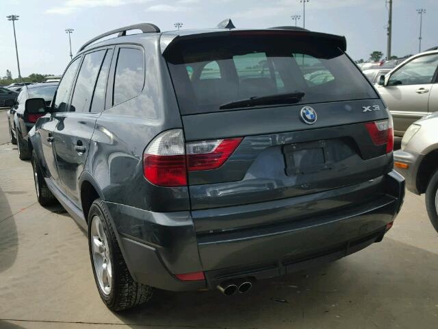 WBXPC93437WF14673 - 2007 BMW X3 GREEN photo 3