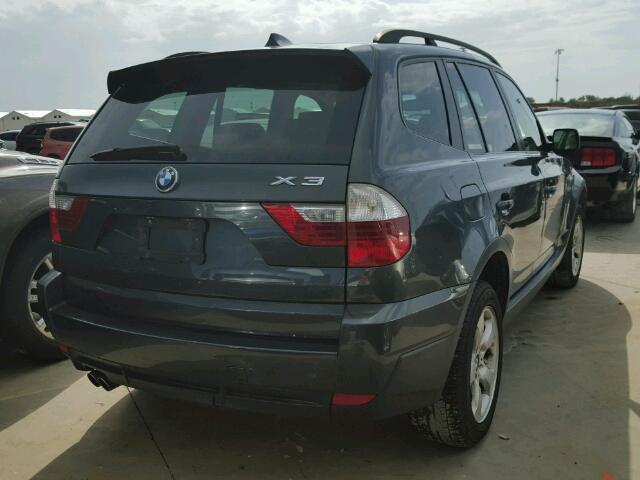 WBXPC93437WF14673 - 2007 BMW X3 GREEN photo 4