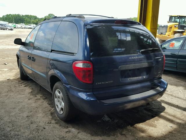 1B8GP25342B627599 - 2002 DODGE CARAVAN SE BLUE photo 3