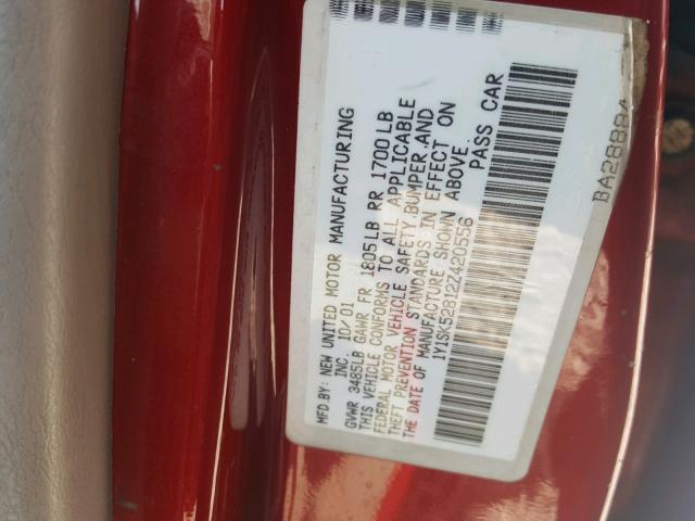 1Y1SK52812Z420556 - 2002 CHEVROLET GEO PRIZM 灰色 照片 10